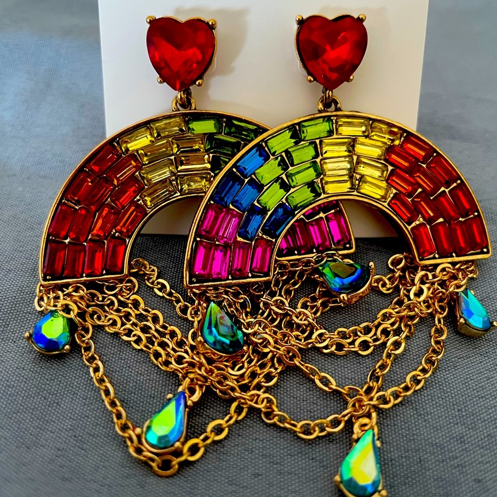 NWT Authentic Betsey Johnson Rainbow Earrings